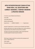 APEA PATHOPHYSIOLOGY EXAM ACTUAL EXAM 2026 &vert; ALL QUESTIONS AND CORRECT ANSWERS &vert; VERIFIED ANSWERS &vert; UPDATED VERSION