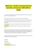 HESI Prep &ndash; Health Assessment Practice Questions and Answers &vert; 2025&ndash;2026 A&plus; Grade