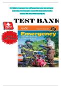 COMPLETE TEST BANK &mdash; Emergency Care and Transportation of the Sick and Injured &lpar;12th Edition&comma; All 41 Chapters Covered &vert; With Questions And Correct Answers  &vert; Detailed With Rationales And Case Study&period;