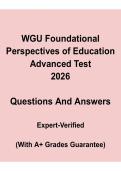 WGU Foundational Perspectives of Education &vert; Course Study Guide
