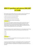 HESI V1 &ndash; Questions and Answers &vert; 2026&ndash;2027 A&plus; Grade