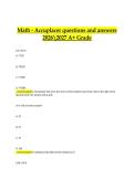 Math &ndash; Accuplacer &vert; Questions and Answers &vert; 2026&ndash;2027 A&plus; Grade