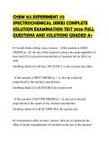 CHEM 162 EXPERIMENT &num;5 SPECTROCHEMICAL SERIES COMPLETE SOLUTION EXAMINATION TEST 2026 FULL QUESTIONS AND SOLUTIONS GRADED A&plus;