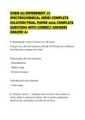 CHEM 162 EXPERIMENT &num;5 SPECTROCHEMICAL SERIES COMPLETE SOLUTION FINAL PAPER 2026 COMPLETE QUESTIONS WITH CORRECT ANSWERS GRADED A&plus;