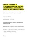 CHEM 162 EXPERIMENT &num;5 SPECTROCHEMICAL SERIES COMPLETE SOLUTION ACTUAL EXAM PAPER 2026 QUESTIONS WITH ANSWERS GRADED A&plus;