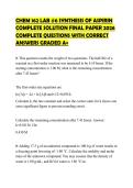 CHEM 162 LAB &num;6 SYNTHESIS OF ASPIRIN COMPLETE SOLUTION FINAL PAPER 2026 COMPLETE QUESTIONS WITH CORRECT ANSWERS GRADED A&plus;