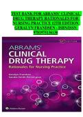 Abrams&rsquo; Clinical Drug Therapy&colon; Rationales for Nursing Practice 12th Edition &ndash; Geralyn Frandsen &ndash; Comprehensive test bank for nursing pharmacology