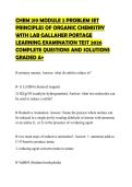 CHEM 219 MODULE 2 PROBLEM SET PRINCIPLES OF ORGANIC CHEMISTRY WITH LAB GALLAHER PORTAGE LEARNING EXAMINATION TEST 2026 COMPLETE QUESTIONS AND SOLUTIONS GRADED A&plus;