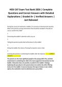 HESI CAT Exam Test Bank 2026 &vert; Complete Questions and Correct Answers with Detailed Explanations &vert; Graded A&plus; &vert; Verified Answers &vert; Just Released