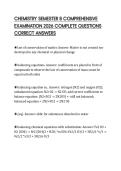CHEMISTRY SEMESTER B COMPREHENSIVE EXAMINATION 2026 COMPLETE QUESTIONS CORRECT ANSWERS