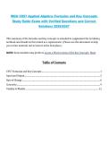 WGU C957 Applied Algebra &ndash; Formulas and Key Concepts Study Guide Exam with Verified Questions and Correct Solutions &lpar;2026&sol;2027&rpar;