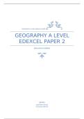GEOGRAPHY A LEVEL EDEXCEL PAPER 2 