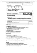 EDEXCEL A LEVEL CHEMISTRY 2026 PRACTICE PAPER 1 QUESTION PAPER 2026 PRACTICE PAPER