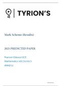 EDEXCEL AS LEVEL MATHS MECHANICS 2025 PREDICTED PAPERS MS