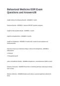 Behavioral Medicine EOR Exam Questions and Answers