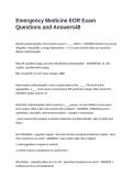 Emergency Medicine EOR Exam Questions and Answers
