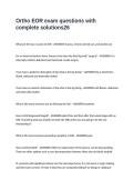Ortho EOR exam questions with complete solutions