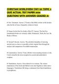 CHRISTIAN WORLDVIEW CWV 101 TOPIC 4 QUIZ ACTUAL TEST PAPER 2026 QUESTIONS WITH ANSWERS GRADED A&plus;