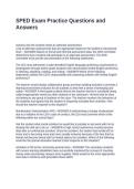 SPED Exam Practice Questions and Answers