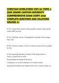 CHRISTIAN WORLDVIEW CWV 101 TOPIC 4 QUIZ GRAND CANYON UNIVERSITY COMPREHENSIVE EXAM SCRIPT 2026 COMPLETE QUESTIONS AND SOLUTIONS GRADED A&plus;