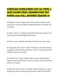 CHRISTIAN WORLDVIEW CWV 101 TOPIC 4 QUIZ PASSED FINAL EXAMINATION TEST PAPER 2026 FULL ANSWERS GRADED A&plus;