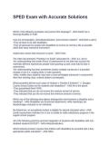 SPED Exam with Accurate Solutions