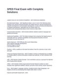 SPED Final Exam with Complete Solutions