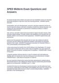 SPED Midterm Exam Questions and Answers