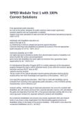 SPED Module Test 1 with 100&percnt; Correct Solutions
