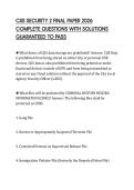 CJIS SECURITY 2 FINAL PAPER 2026 COMPLETE QUESTIONS WITH SOLUTIONS GUARANTEED TO PASS