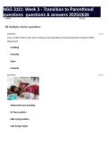 NSG 3111&colon; Week 3 - Transition to Parenthood questions  questions & answers 2025&sol;2026