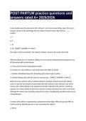 POST-PARTUM practice questions and answers rated A&plus; 2025&sol;2026