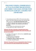 WISCONSIN NURSING JURISPRUDENCE ACTUAL EXAM PREP 2026 &vert;QUESTIONS AND CORRECT DETAILED ANSWERS WITH RATIONALES &vert;ALREADY A GRADED &vert; NEW AND REVISED