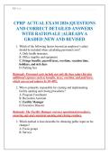 CPRP ACTUAL EXAM 2026 &vert;QUESTIONS AND CORRECT DETAILED ANSWERS WITH RATIONALE &vert;ALREADY A GRADED &vert;NEW AND REVISED