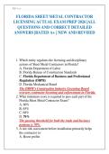 FLORIDA SHEET METAL CONTRACTOR LICENSING ACTUAL EXAM PREP 2026 &vert;ALL QUESTIONS AND CORRECT DETAILED ANSWERS &vert;RATED A&plus; &vert; NEW AND REVISED