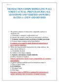 TRANSACTION COMPS MODELLING WALL STREET ACTUAL PREP EXAM 2026 &vert; ALL QUESTIONS AND VERIFIED ANSWERS &vert; RATED A &plus; &vert;NEW AND REVISED