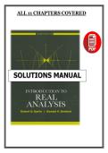 Solutions Manual for Introduction to Real Analysis 4th Edition &lpar;2011&rpar; by Bartle & Sherbert &ndash; All Chapters Step-by-Step Solutions