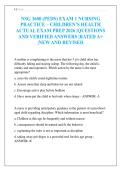 NSG 3600 &lpar;PEDS&rpar; EXAM 1 NURSING PRACTICE &ndash; CHILDREN&rsquo;S HEALTH ACTUAL EXAM PREP 2026 &vert;QUESTIONS AND VERIFIED ANSWERS &vert;RATED A&plus; &vert;NEW AND REVISED