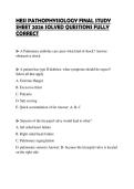 HESI PATHOPHYSIOLOGY FINAL STUDY SHEET 2026 SOLVED QUESTIONS FULLY CORRECT