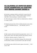 ICC CALIFORNIA UST INSPECTOR NEWEST ACTUAL EXAMINATION 2026 QUESTIONS WITH VERIFIED ANSWERS GRADED A&plus;