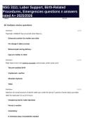 NSG 3111&semi; Labor Support&comma; Birth-Related Procedures&comma; Emergencies questions n answers rated A&plus; 2025&sol;2026