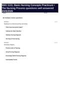 NSG 1131&semi; Basic Nursing Concepts Practicum &bull; The Nursing Process questions well answered 2025&sol;2026