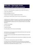 NSG 3111 - final exam review questions with verified answers