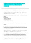 Entrepreneurship Certification Study Guide Questions with Complete Answers&period;
