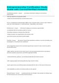 Entrepreneurship Certification Study Guide with Correct&sol;Verified Answers&period;