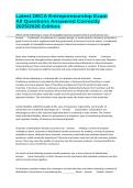 Latest DECA Entrepreneurship Exam All Questions Answered Correctly 2025&sol;2026 Edition&period;