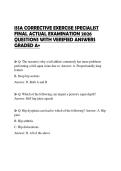 ISSA CORRECTIVE EXERCISE SPECIALIST FINAL ACTUAL EXAMINATION 2026 QUESTIONS WITH VERIFIED ANSWERS GRADED A&plus;