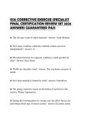 ISSA CORRECTIVE EXERCISE SPECIALIST FINAL CERTIFICATION REVIEW SET 2026 ANSWERS GUARANTEED PASS