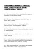 ISSA CORRECTIVE EXERCISE SPECIALIST FINAL STUDY GUIDE 2026 SOLVED QUESTIONS FULLY CORRECT