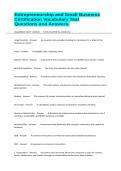 Entrepreneurship and Small Business Certification Vocabulary Test Questions and Answers&period;